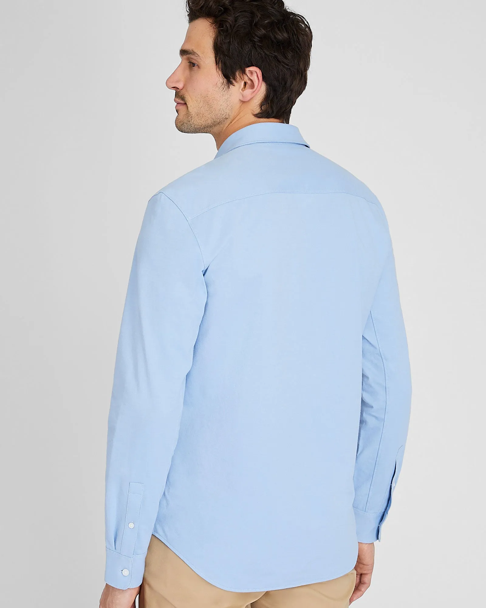 Long Sleeve Pique Oxford Knit Shirt