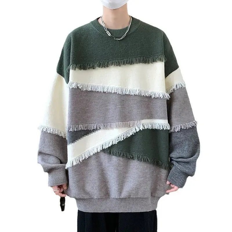 Long Sleeve Sweatshirt Men's Knitwear Korean Style