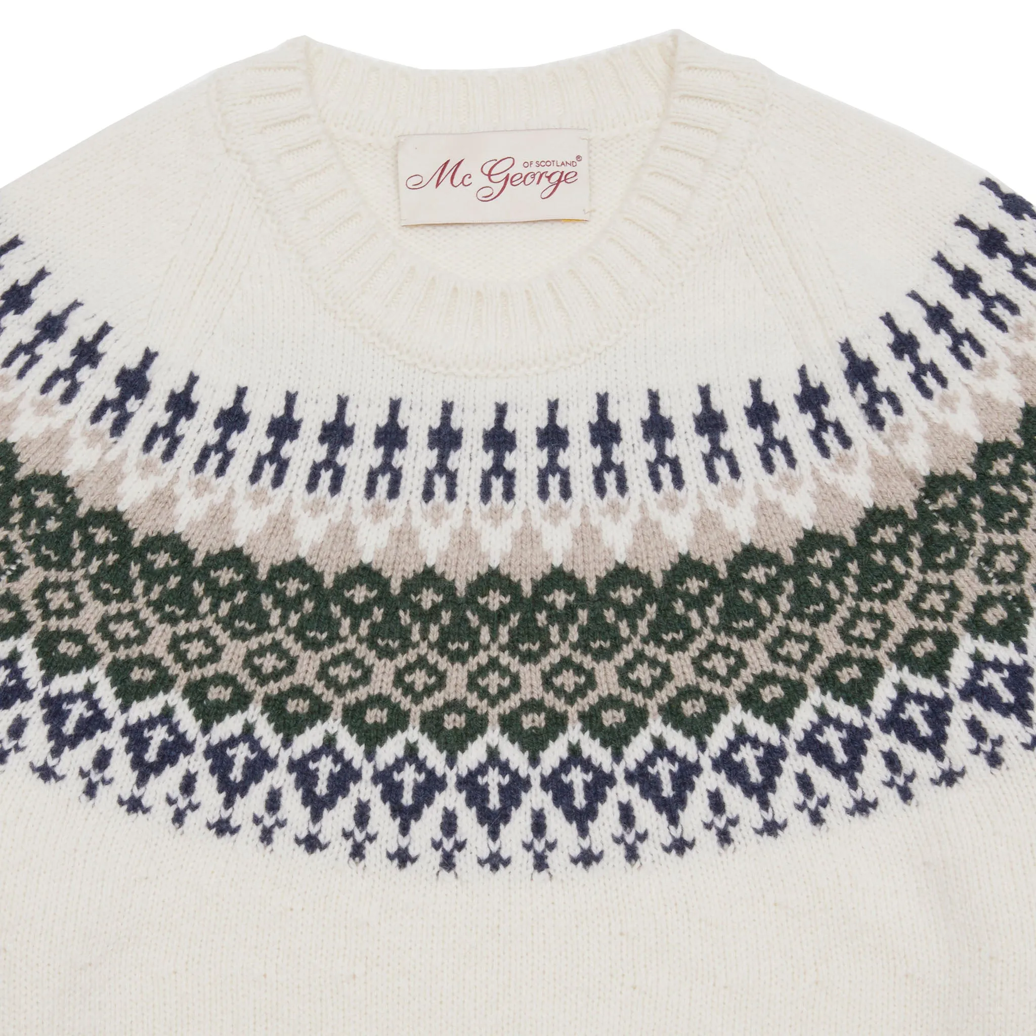 McGeorge of Scotland Women's Raglan Fair Isle Crewneck Jumper