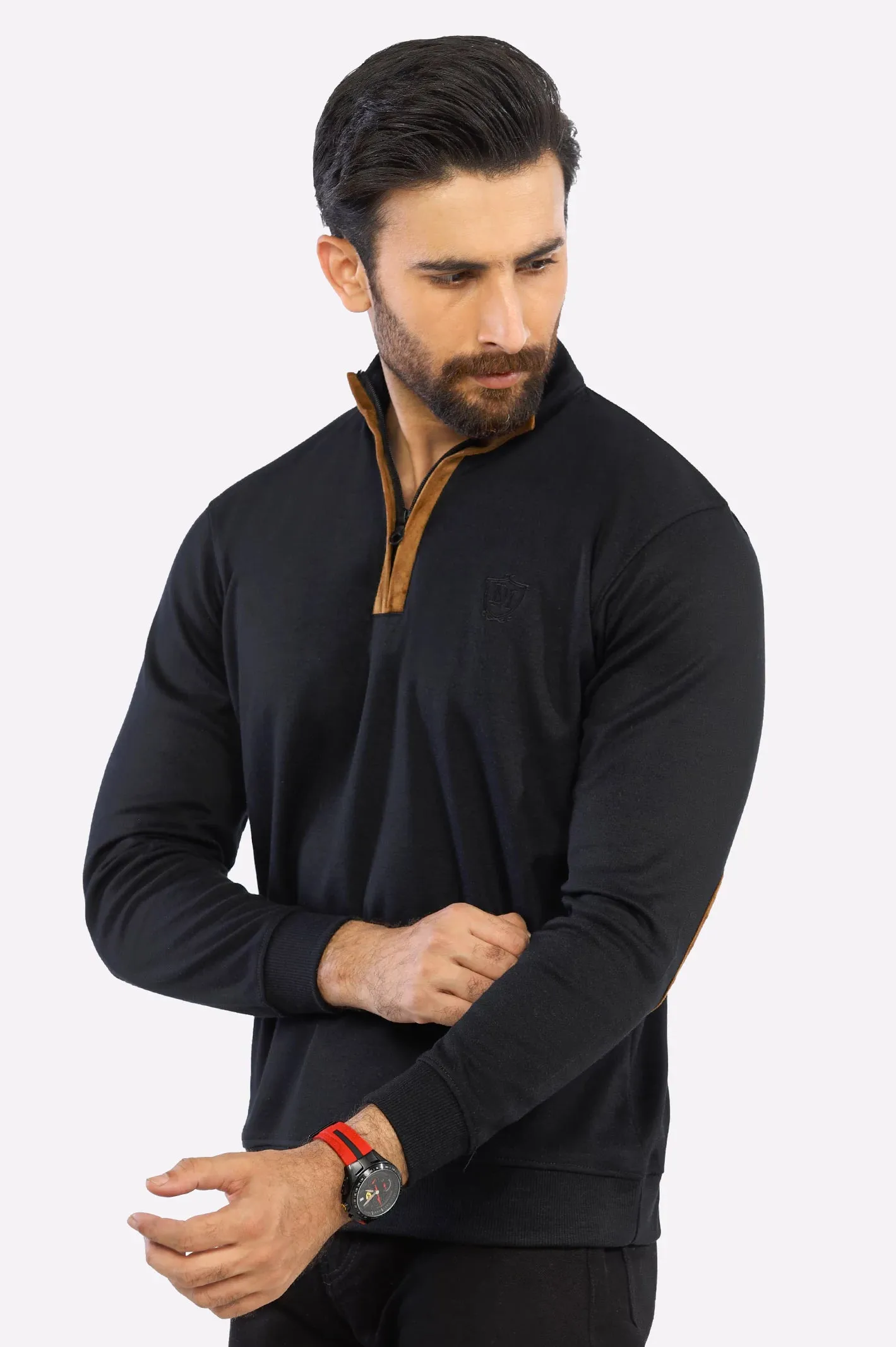 Men Black Basic Sweatshirt