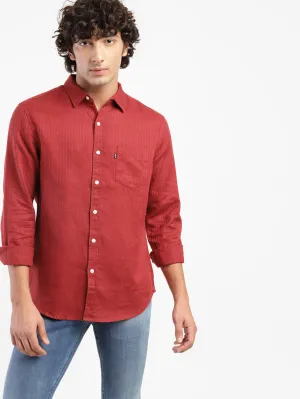 Men's Self Designed Relaxed Fit Shirt