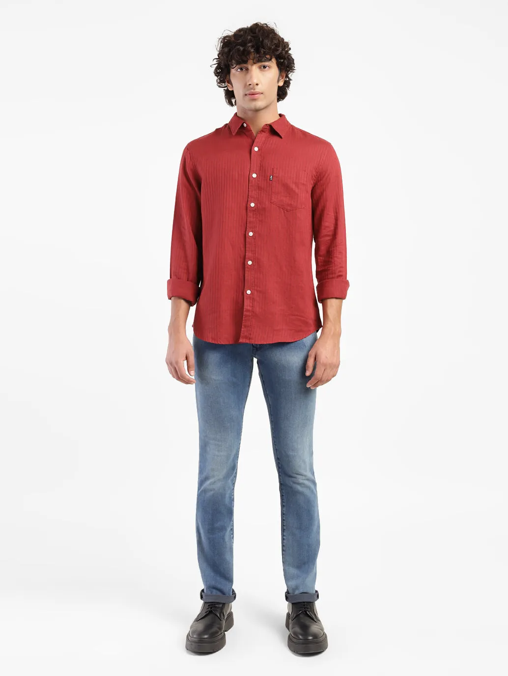 Men's Self Designed Relaxed Fit Shirt