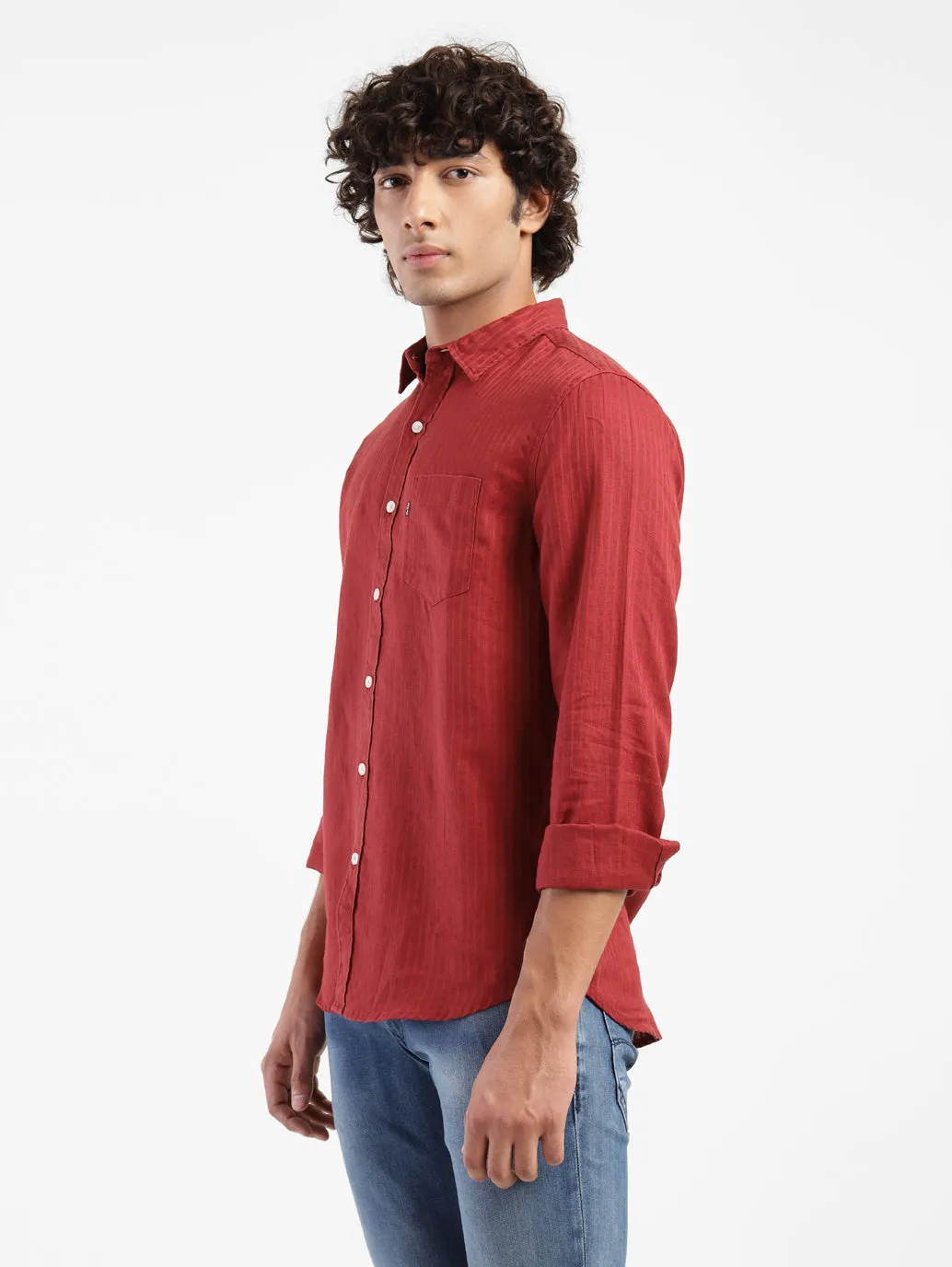 Men's Self Designed Relaxed Fit Shirt