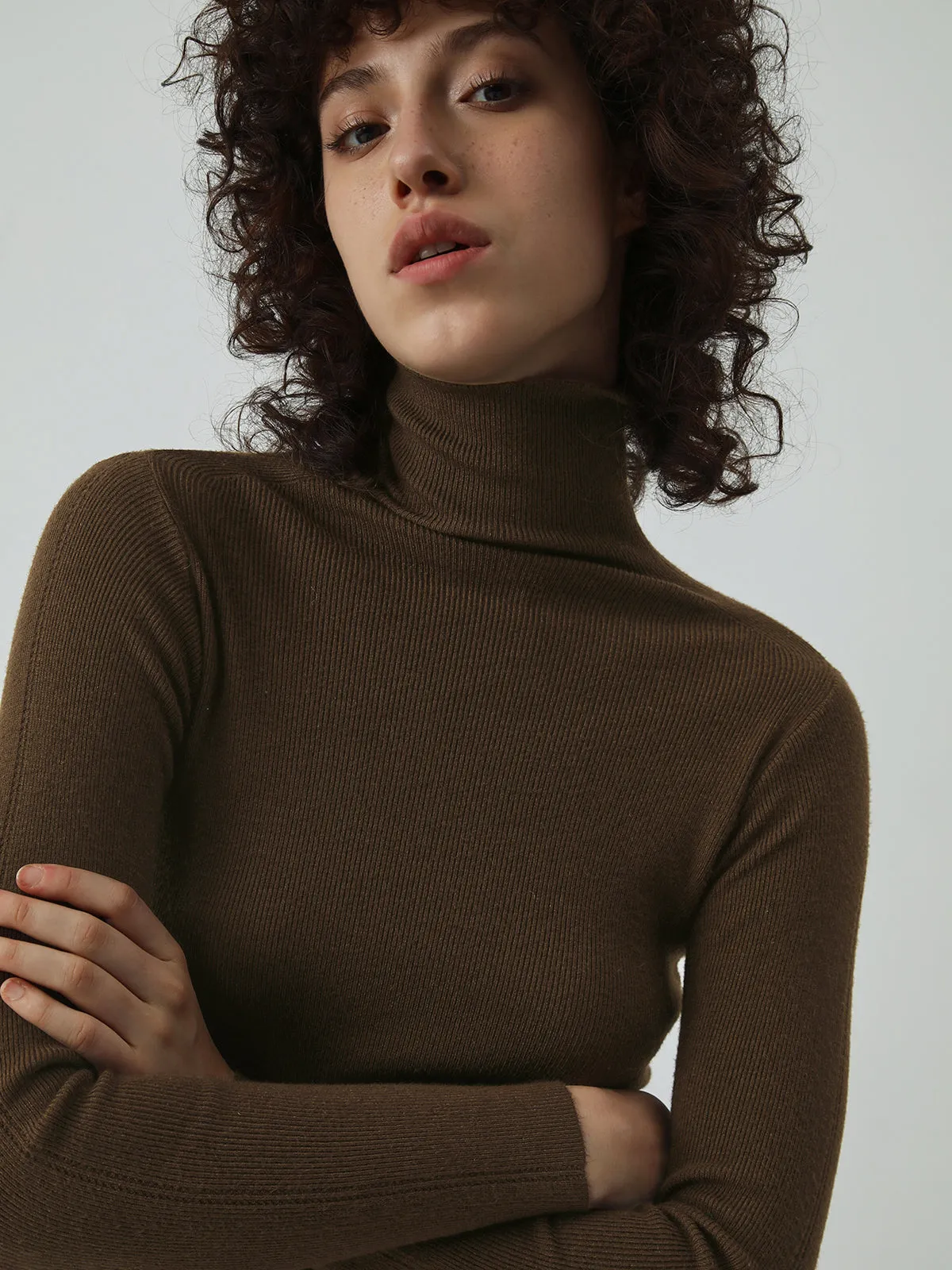 Minimalism Mock Neck Trendy Long Sleeve Top