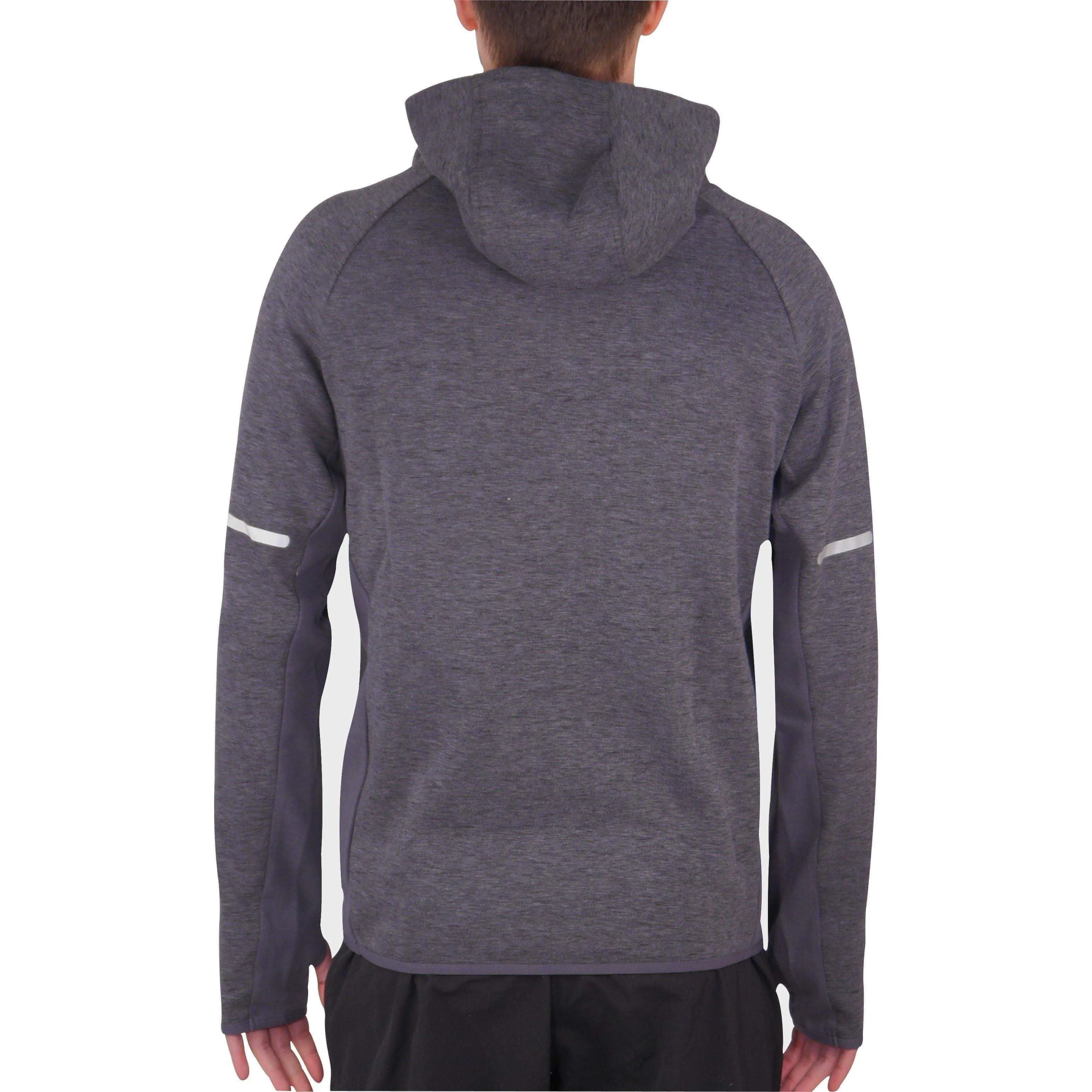 More Mile Marl Mens Running Hoody - Grey