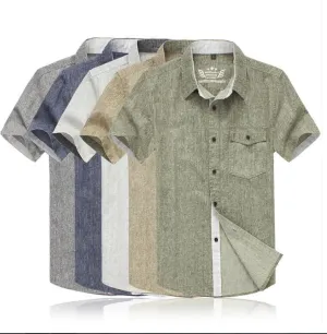 new arrival summer style linen Shirts men.