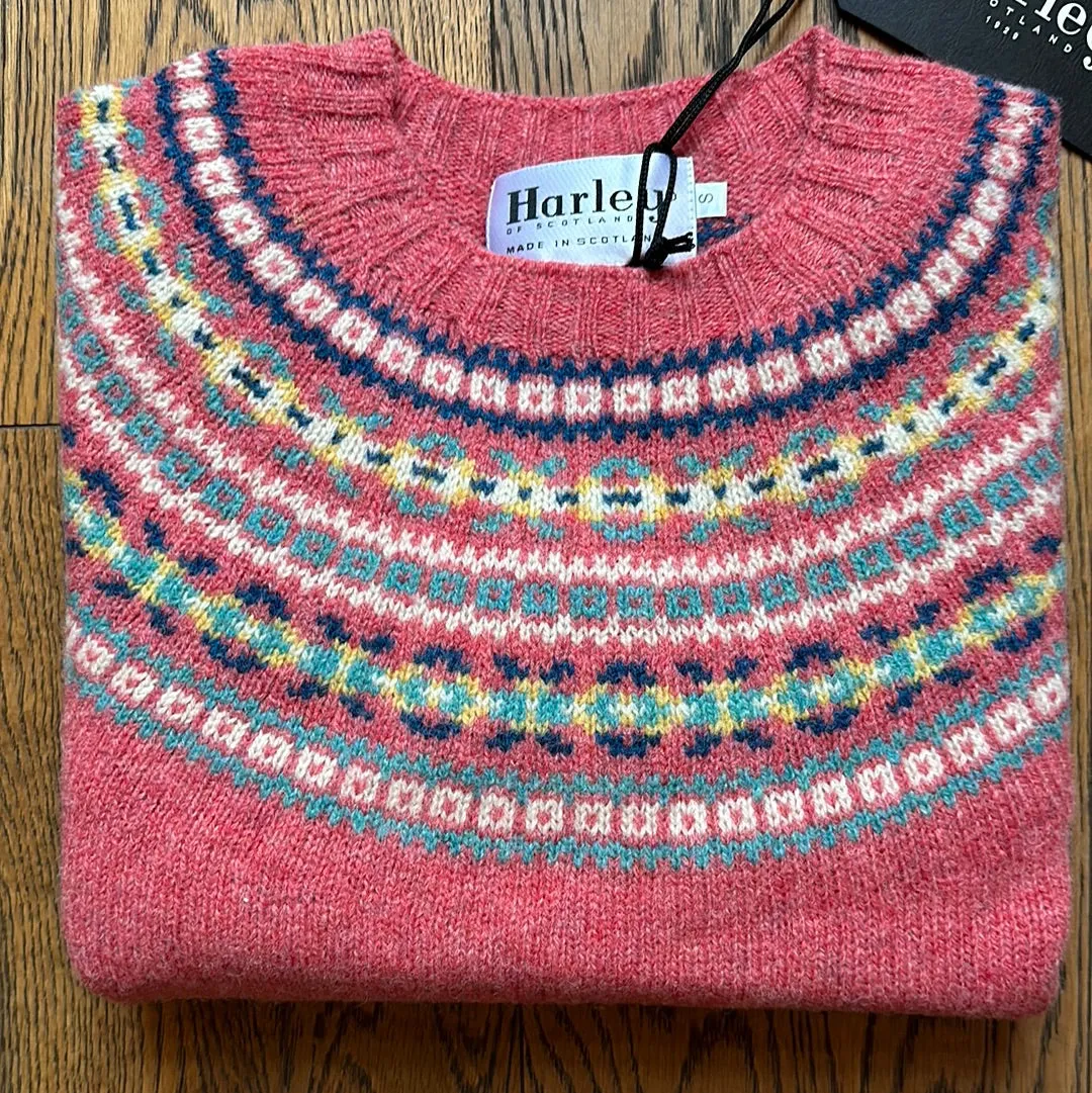 New Harley Of Scotland Fairisle In Rosebud