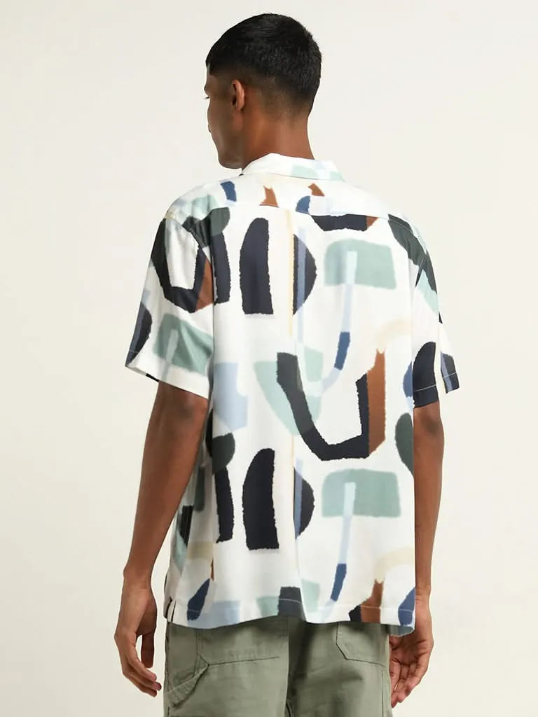 Nuon Multicolour Abstract Design Relaxed-Fit Shirt