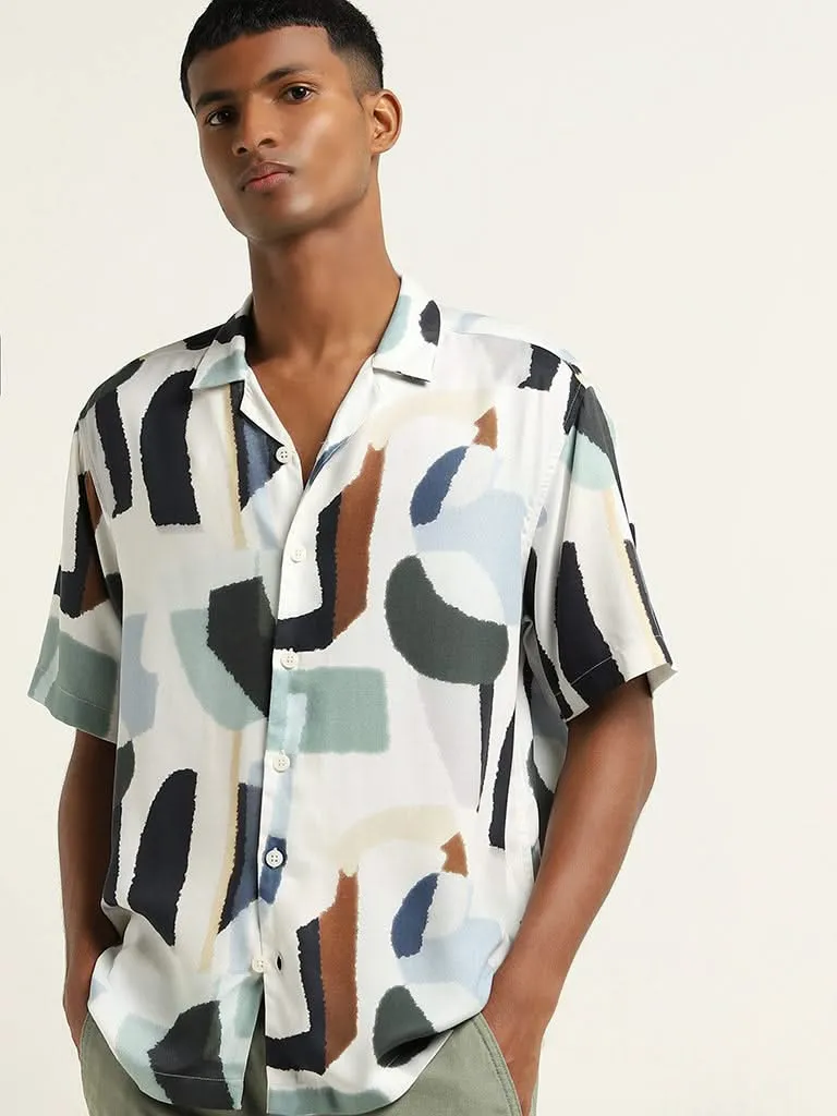 Nuon Multicolour Abstract Design Relaxed-Fit Shirt