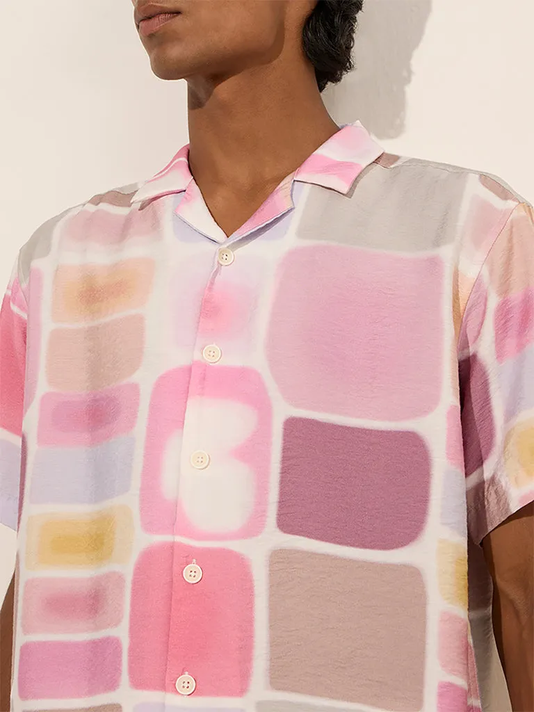 Nuon Pink Printed Relaxed-Fit Shirt