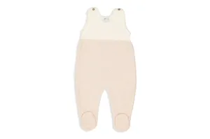 Off-White Soft Rose Merino Wool Romper with Feet