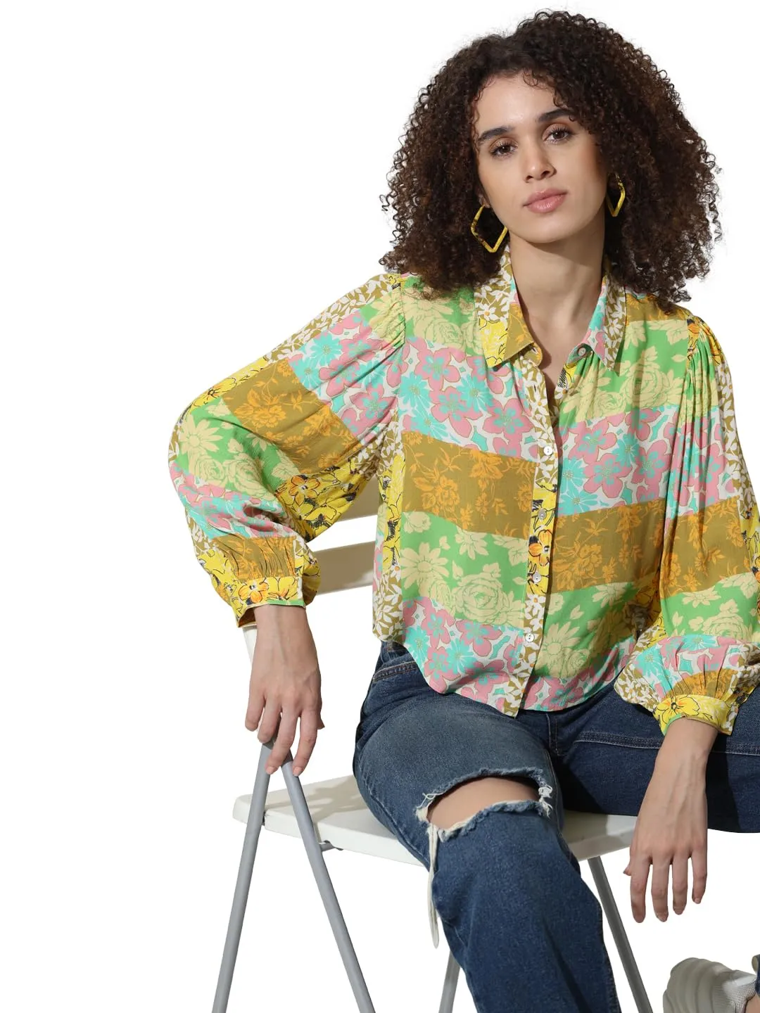 ONLY Women's Relaxed Fit Shirt (15334389- Cerulean