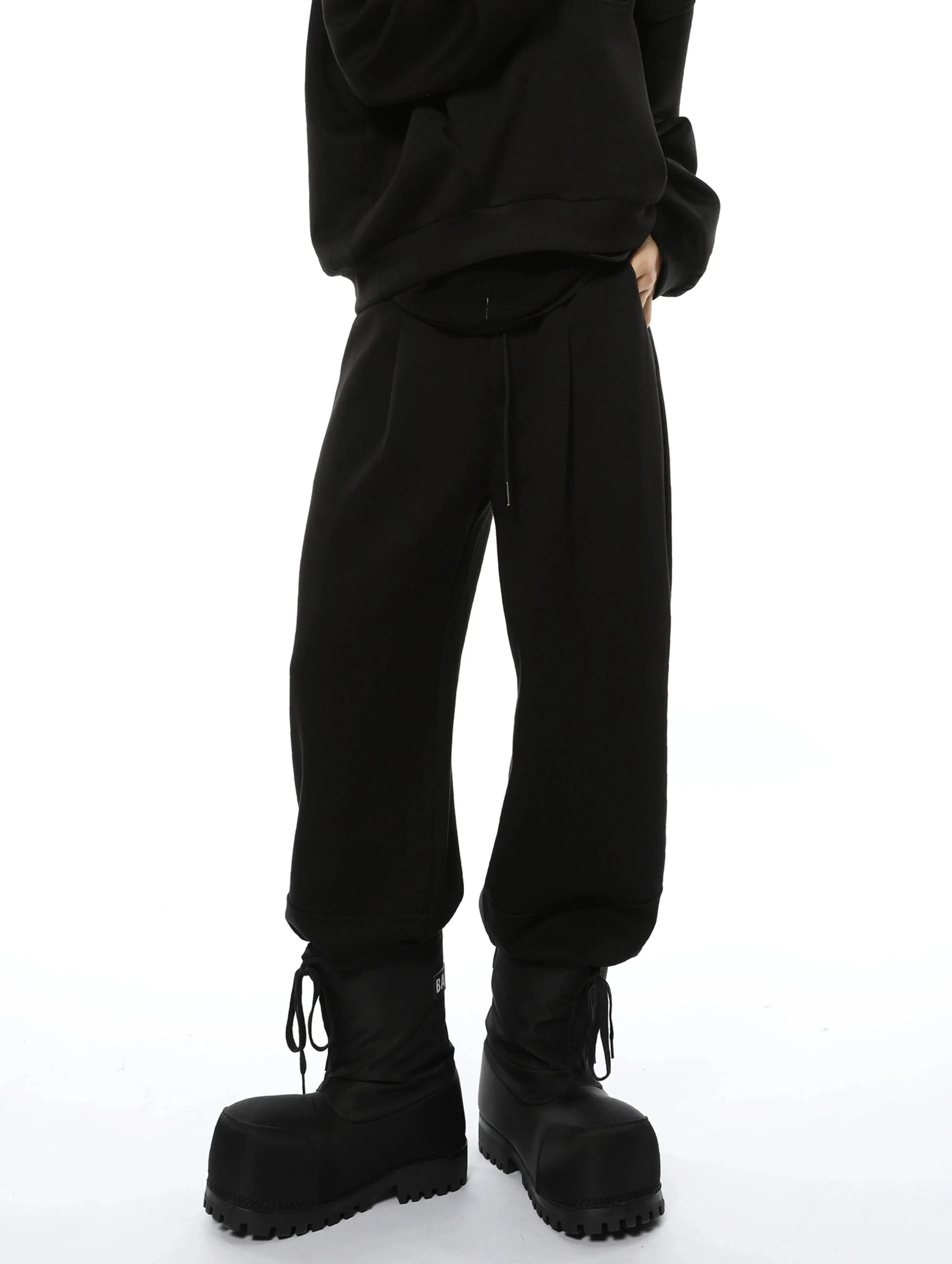 Oversized Collared V-Neck Sweatshirt and Joggers Set