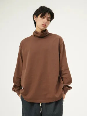 Oversized Crew Funnel-Neck Sweatshirt with Drop Shoulder