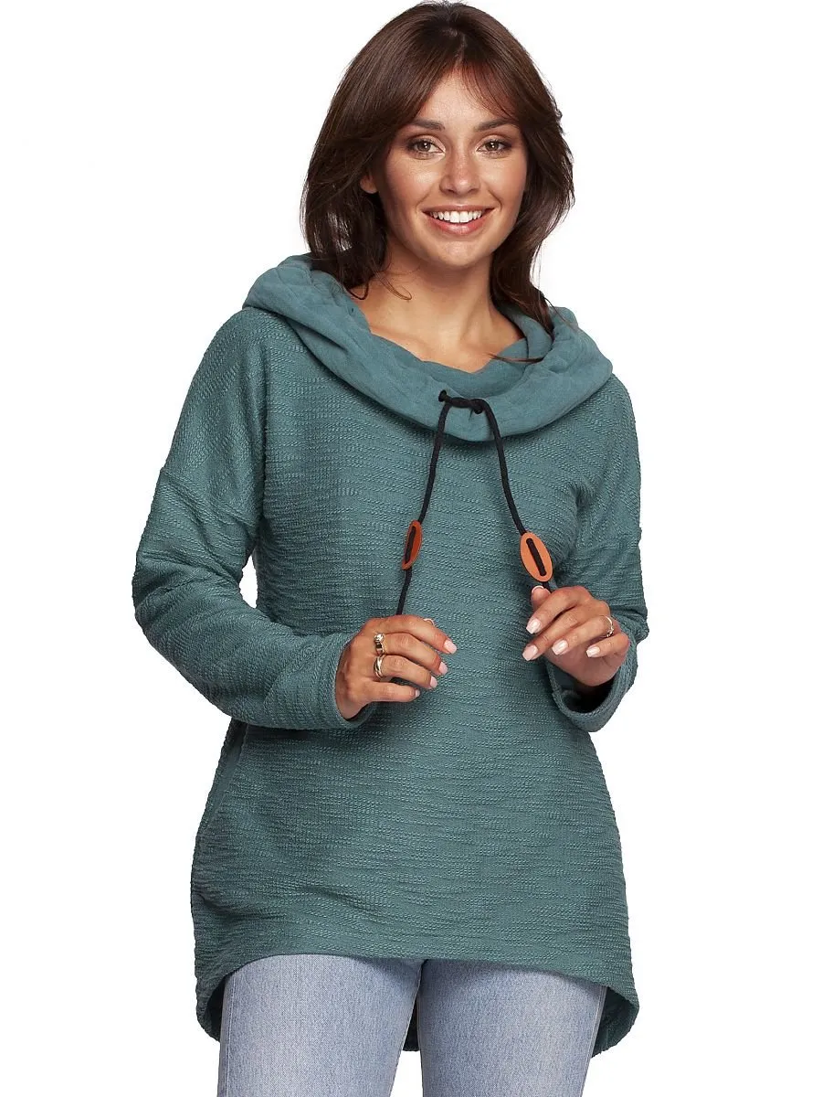 Oversized Green BeWear Collared Hoodie