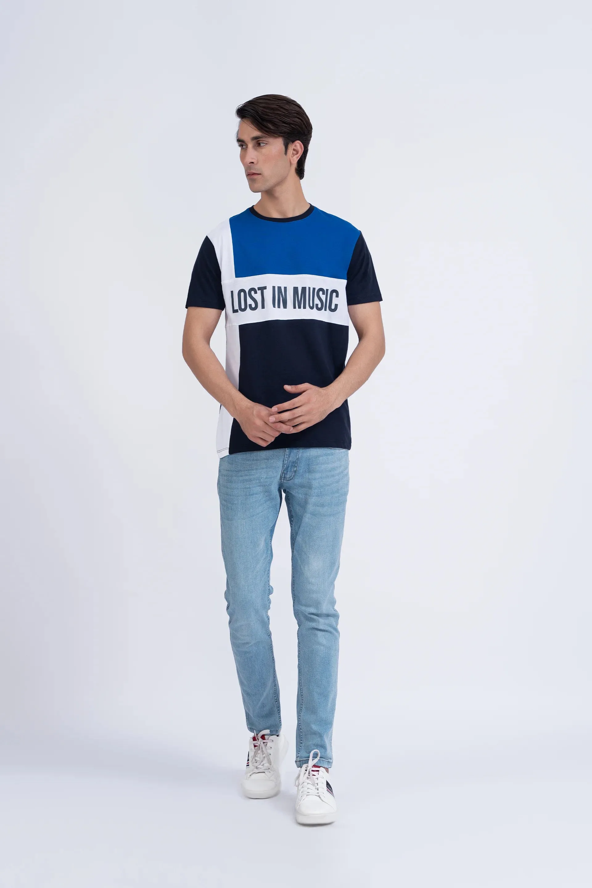 Paneled Relaxed Fit T-Shirt