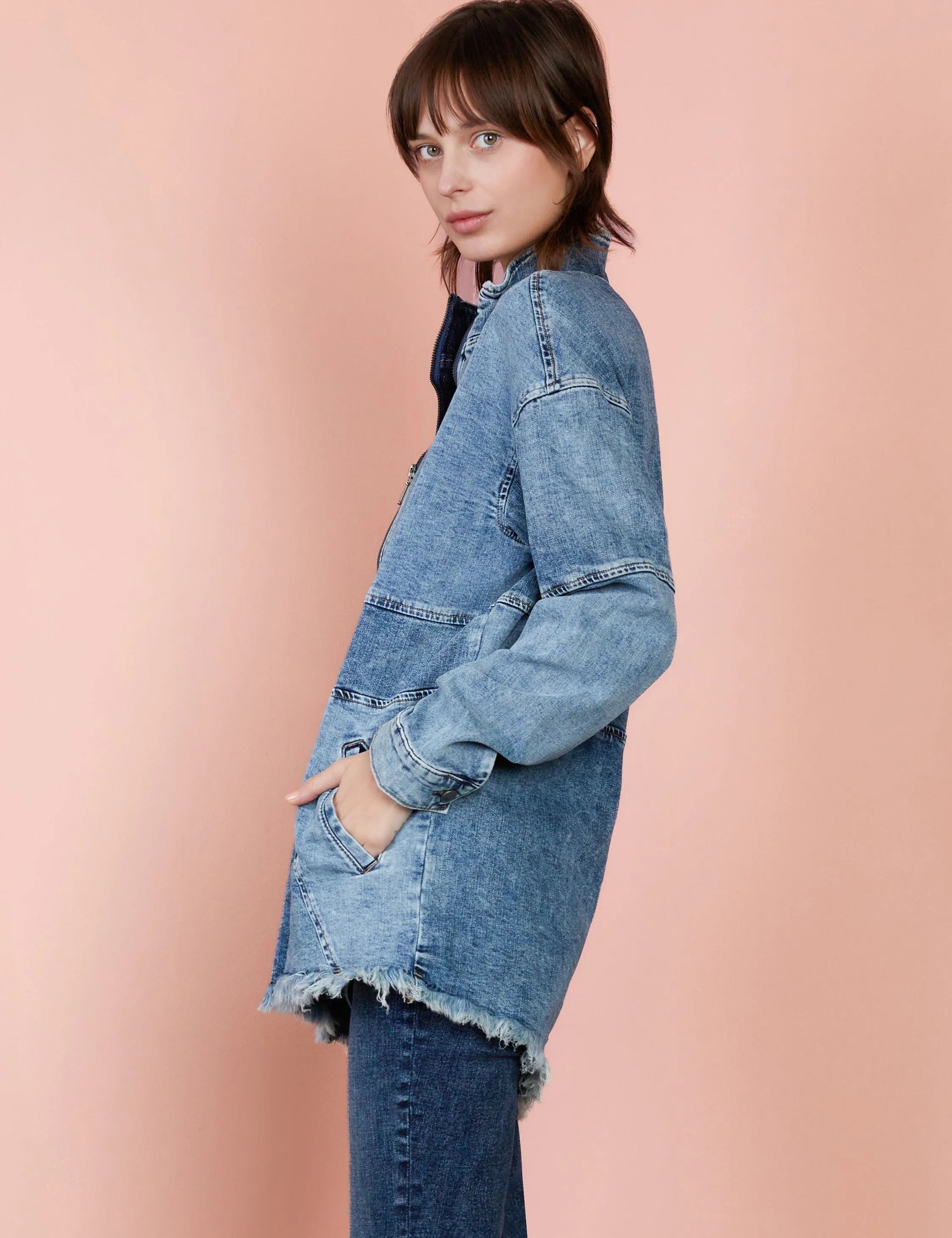 Pop-over Denim Jacket