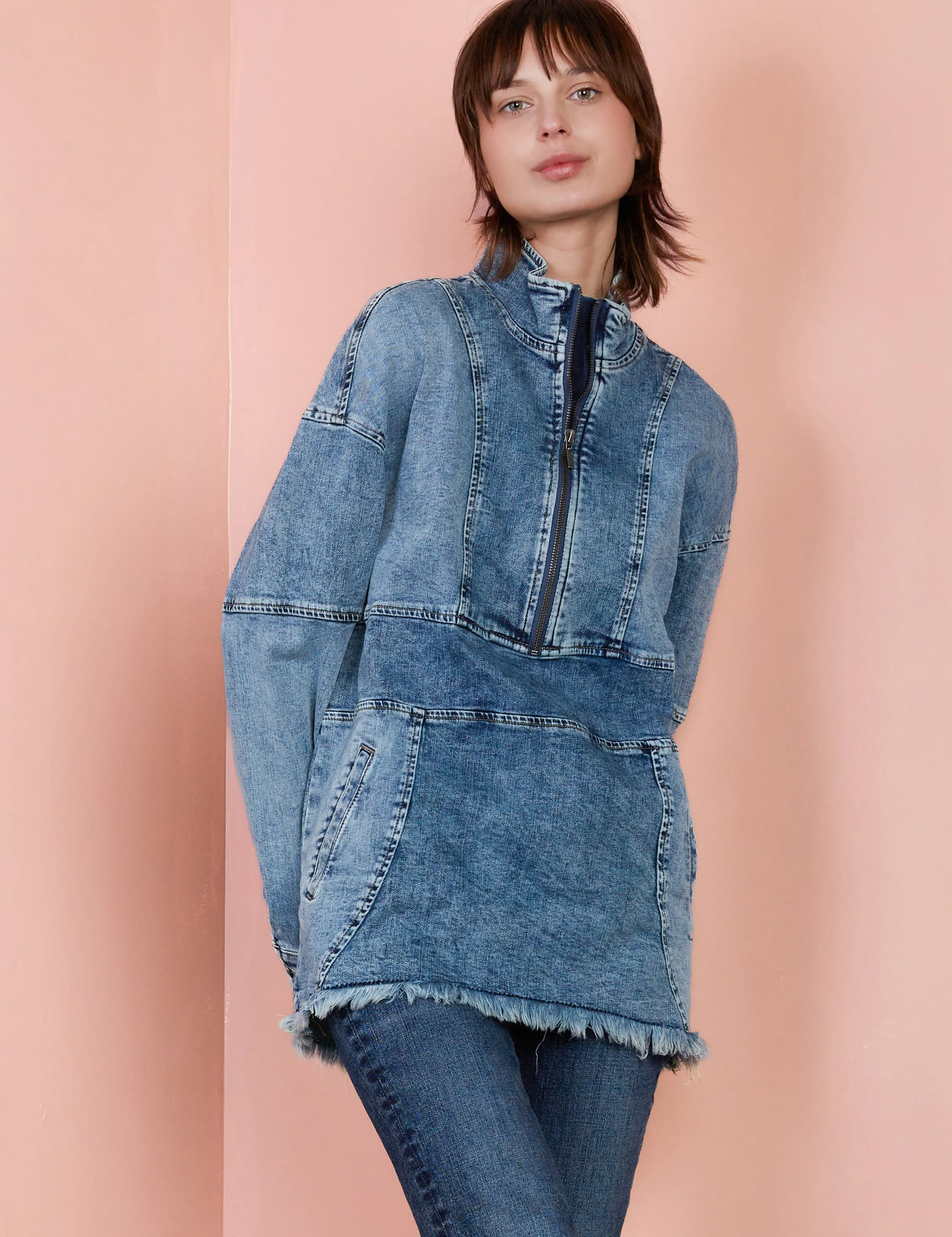 Pop-over Denim Jacket