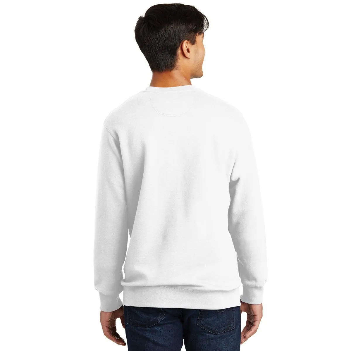 Port & Company Men's White Fan Favorite Fleece Crewneck Sweatshirt