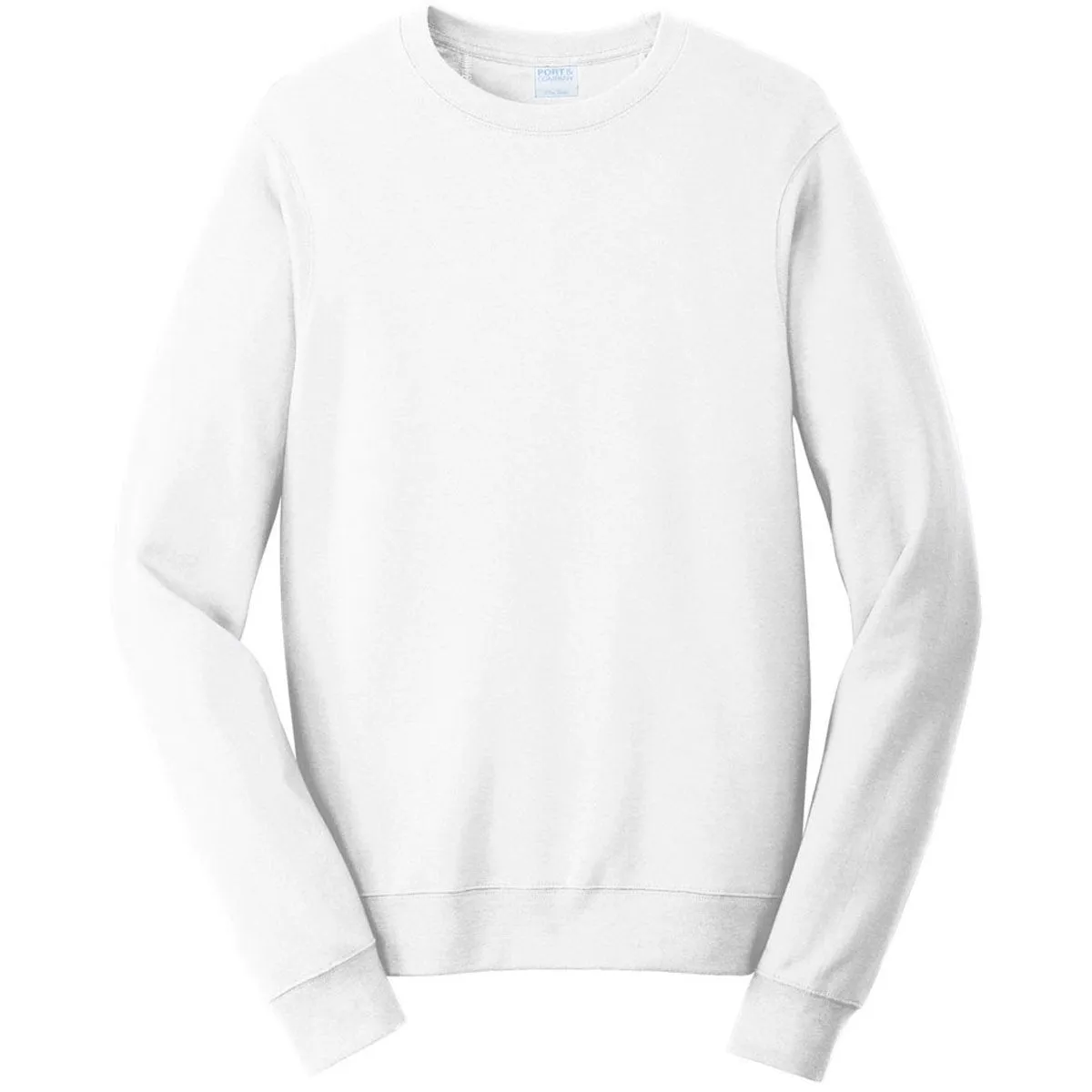 Port & Company Men's White Fan Favorite Fleece Crewneck Sweatshirt