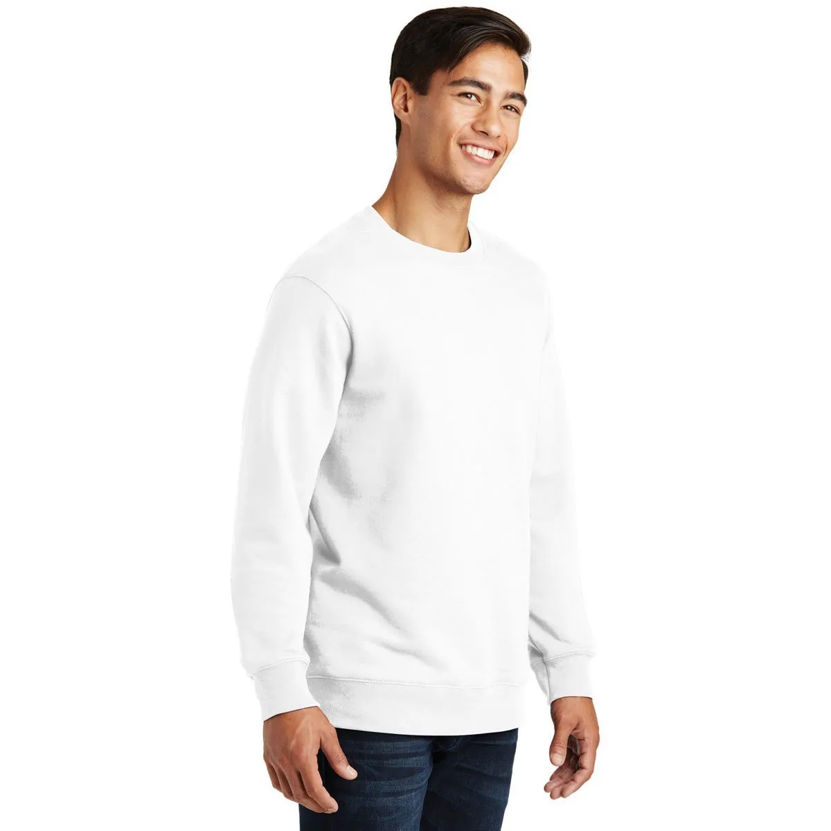 Port & Company Men's White Fan Favorite Fleece Crewneck Sweatshirt