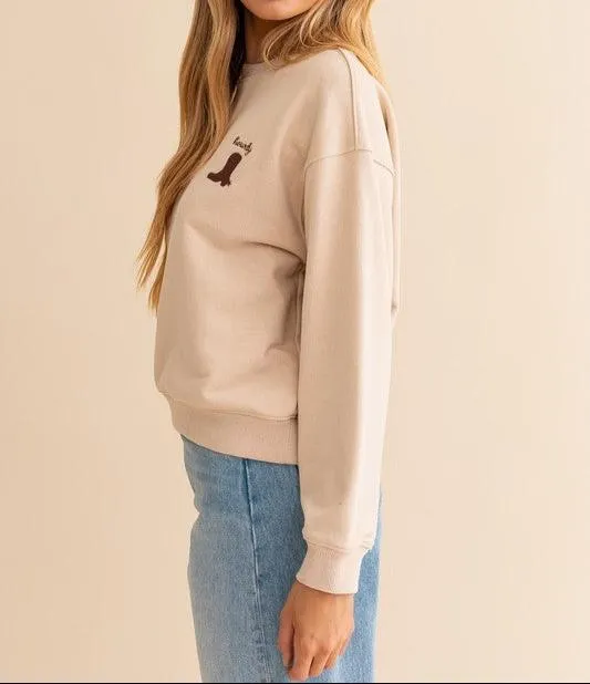 "Howdy" Embroidered Sweatshirt