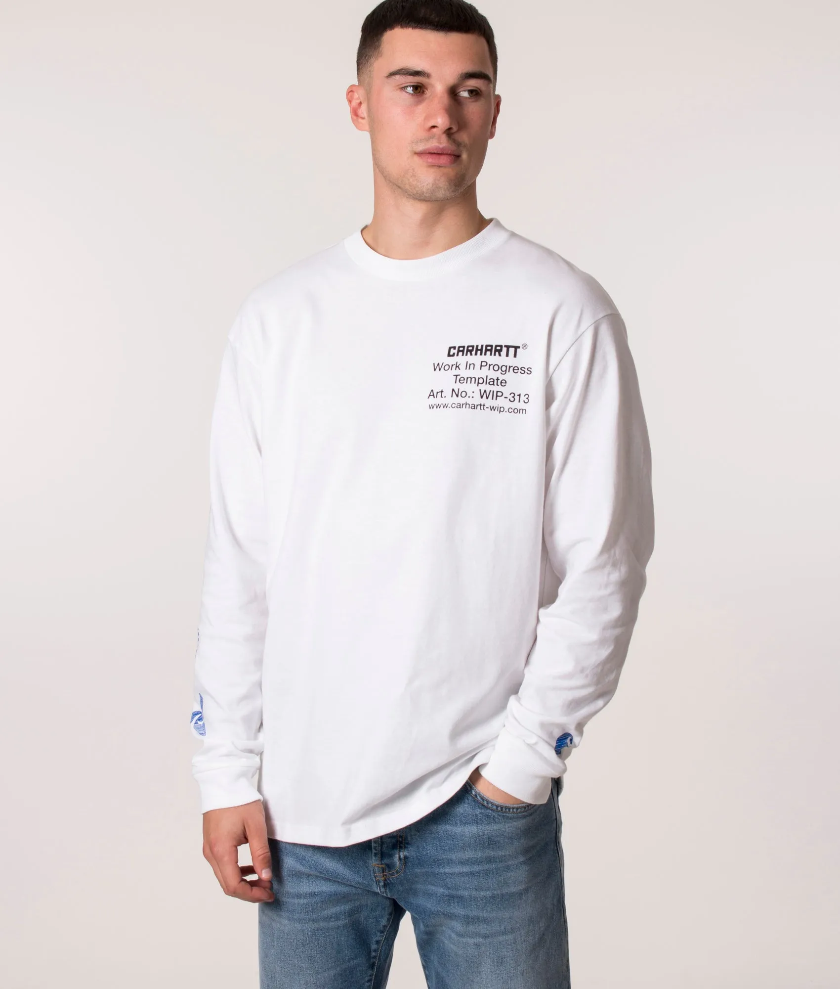 Relaxed Fit Long Sleeve Linograph T-Shirt