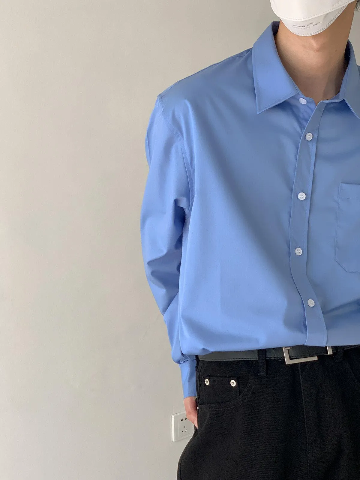 Relaxed Fit Long Sleeve Office Shirt