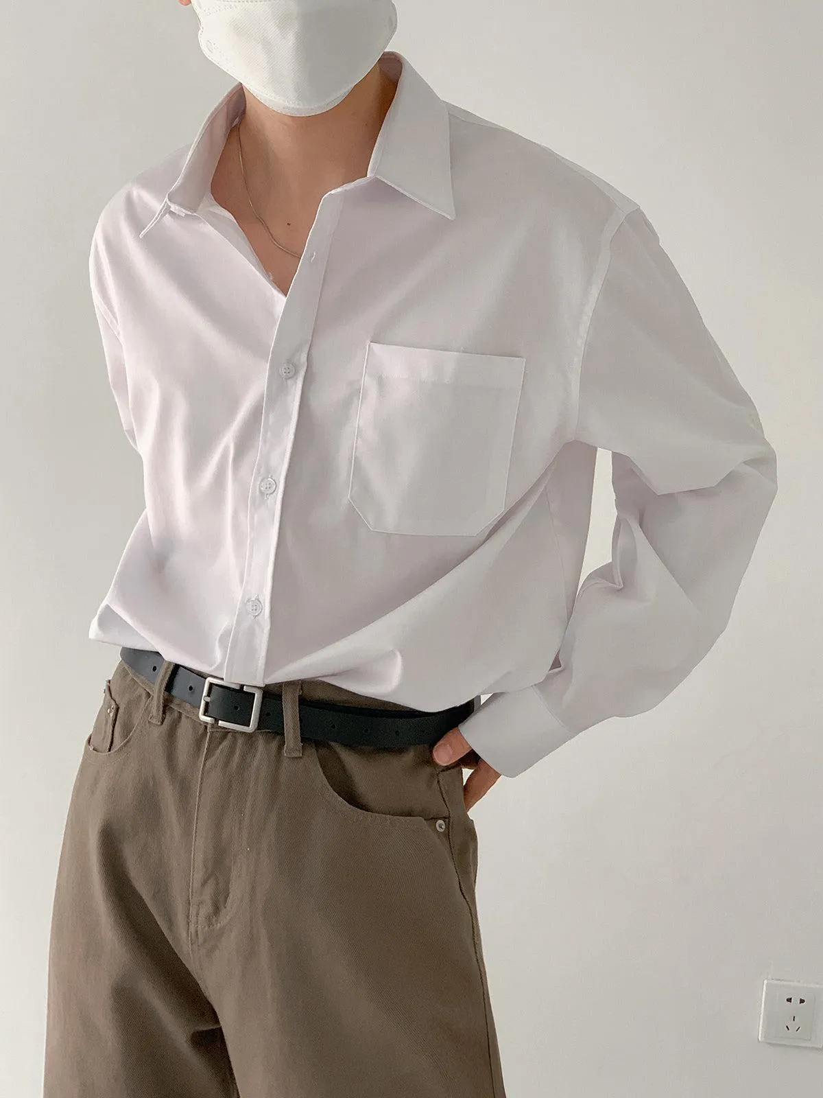 Relaxed Fit Long Sleeve Office Shirt