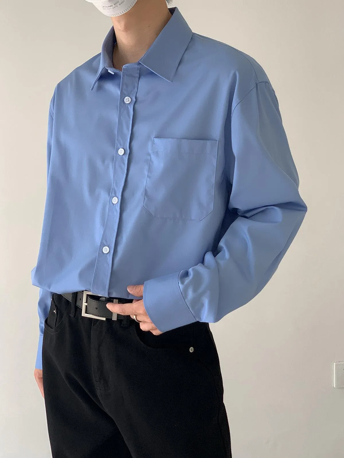 Relaxed Fit Long Sleeve Office Shirt