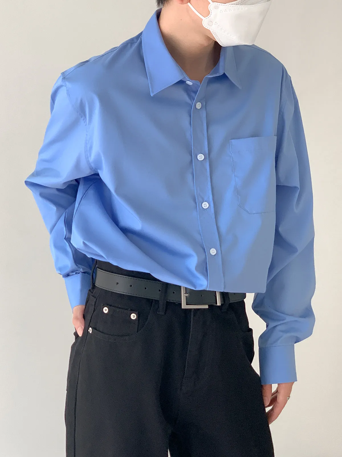 Relaxed Fit Long Sleeve Office Shirt