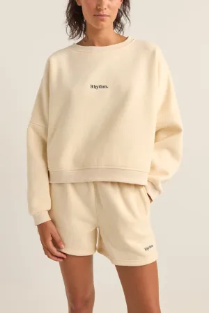 Rhythm Logo Crew Neck Fleece - OATMEAL