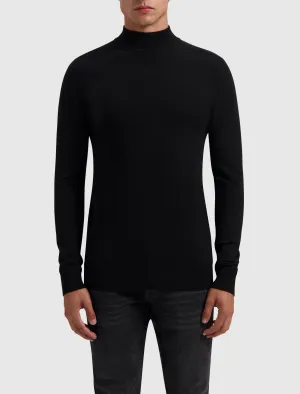 Ribbed Mockneck Knitwear | Black