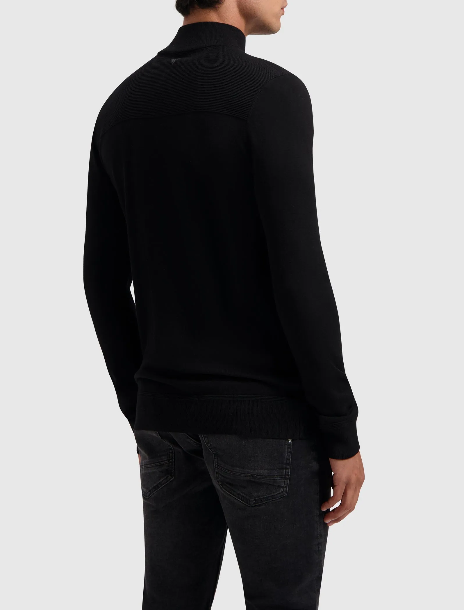 Ribbed Mockneck Knitwear | Black