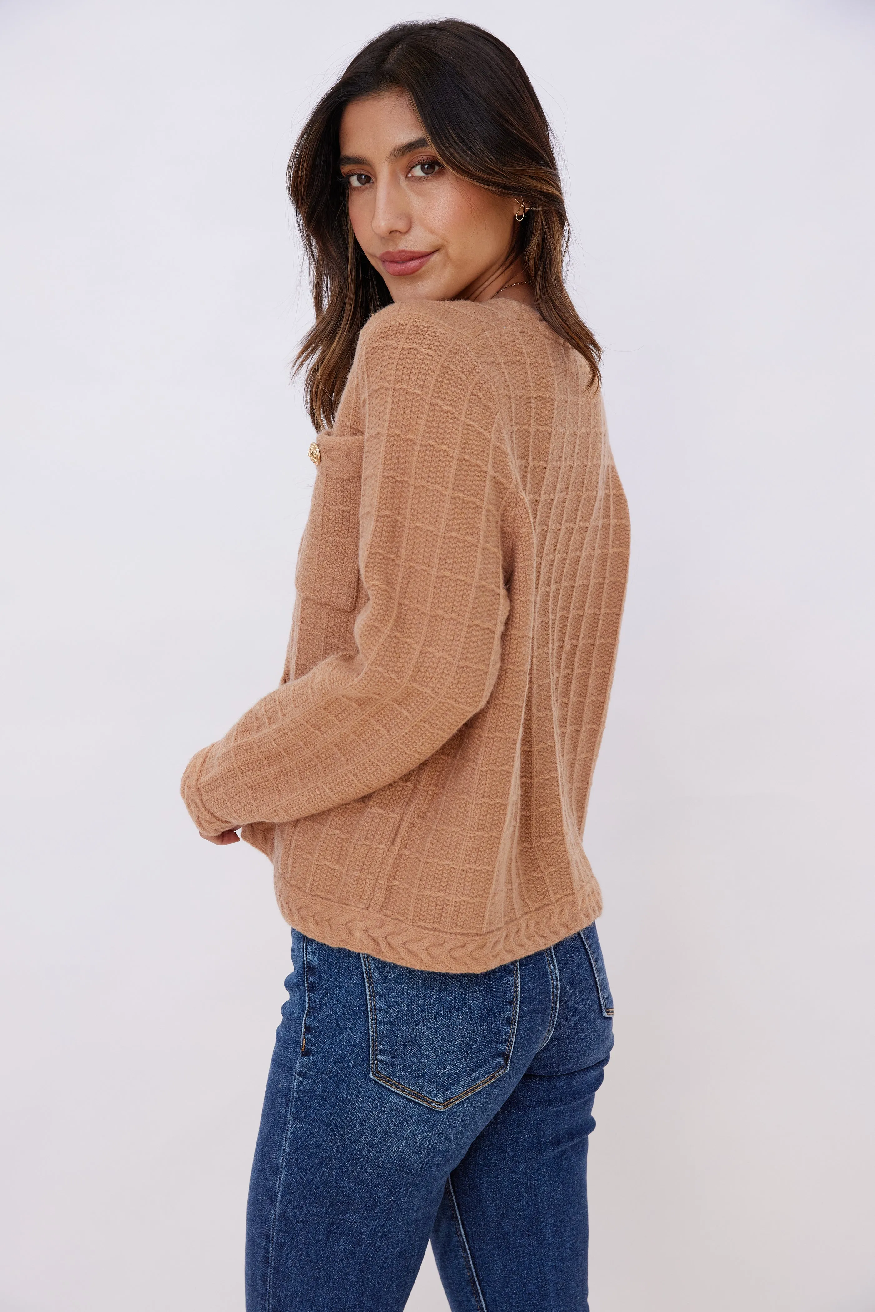 SALE - Rose Cropped Tweed Cardigan