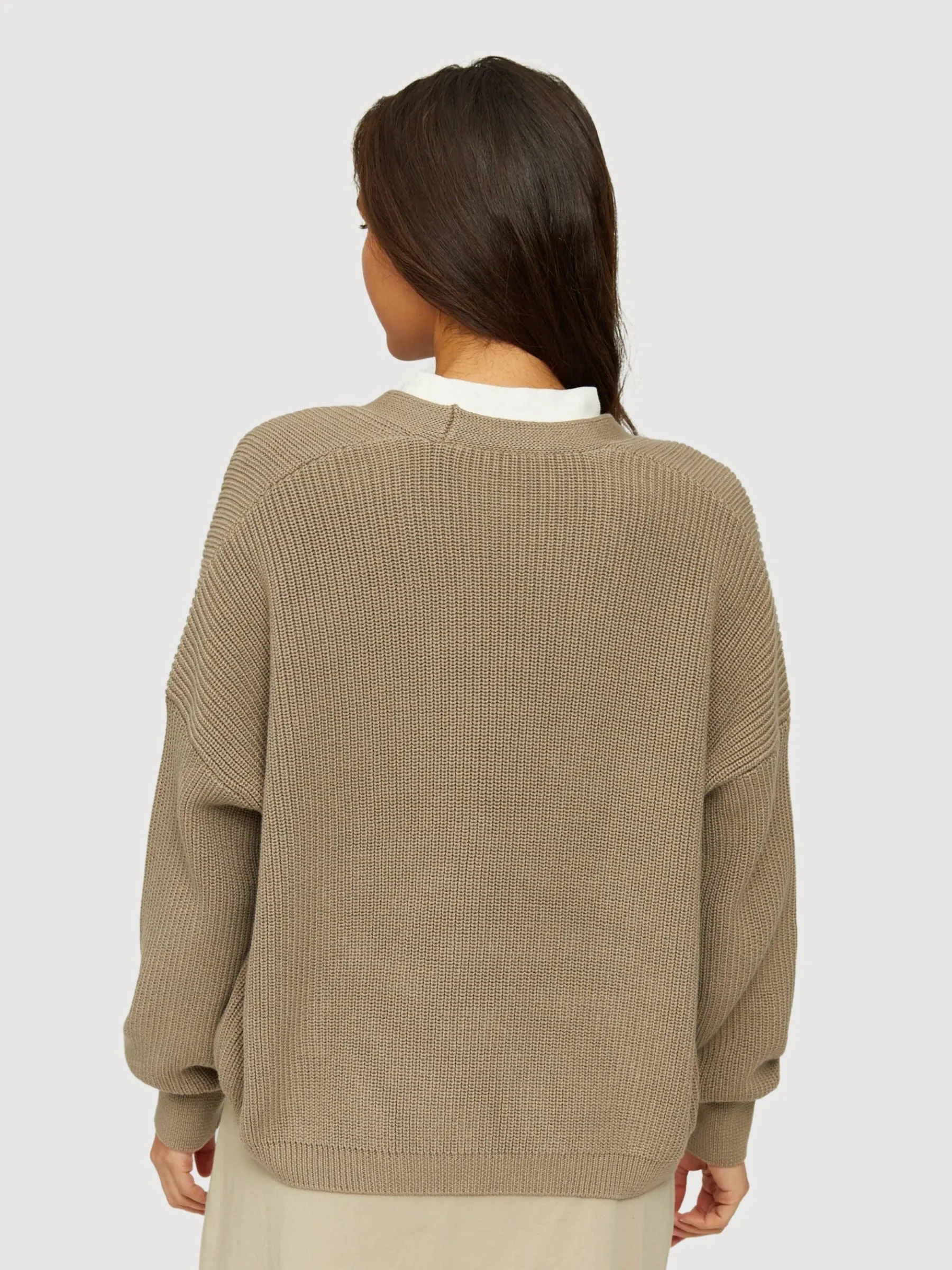 Sanni Cardigan Mushroom Brown Women | Mazine