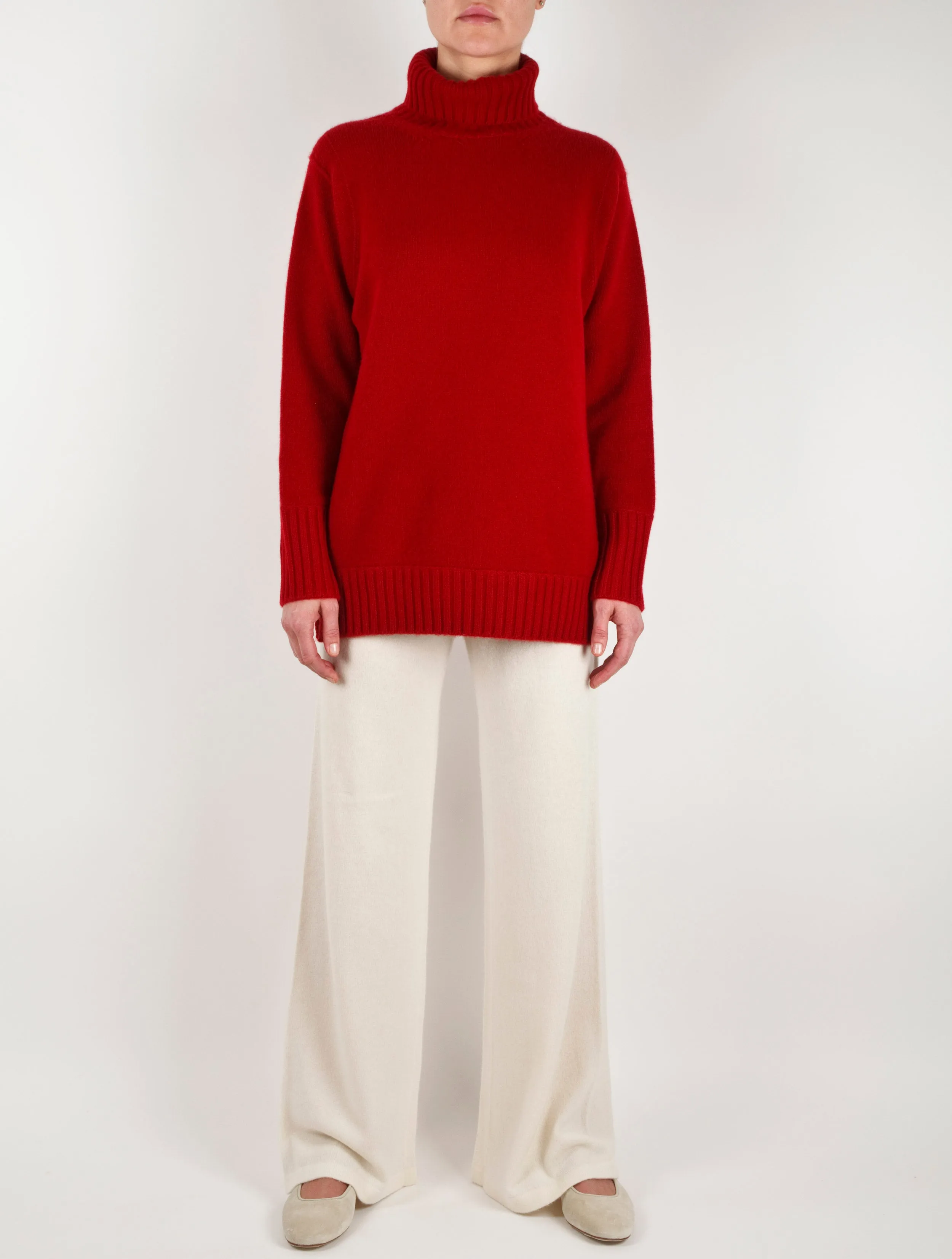 Soft Wide Leg Cashmere Trouser