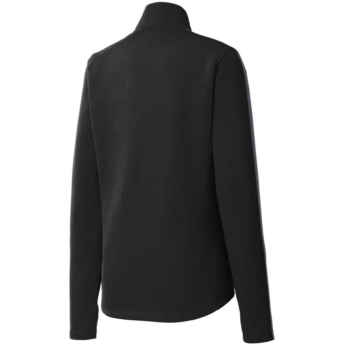 Sport-Tek Women's Black/Iron Grey Sport-Wick Textured Colorblock Quarter Zip Pullover