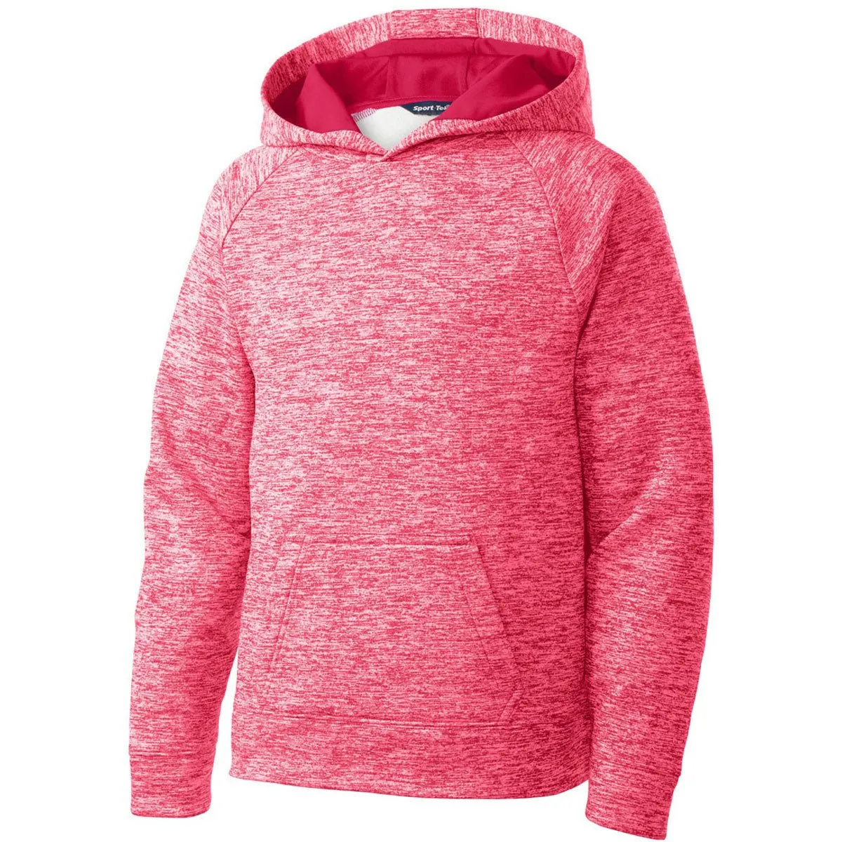 Sport-Tek Youth Power Pink Electric Heather PosiCharge Fleece Hooded Pullover