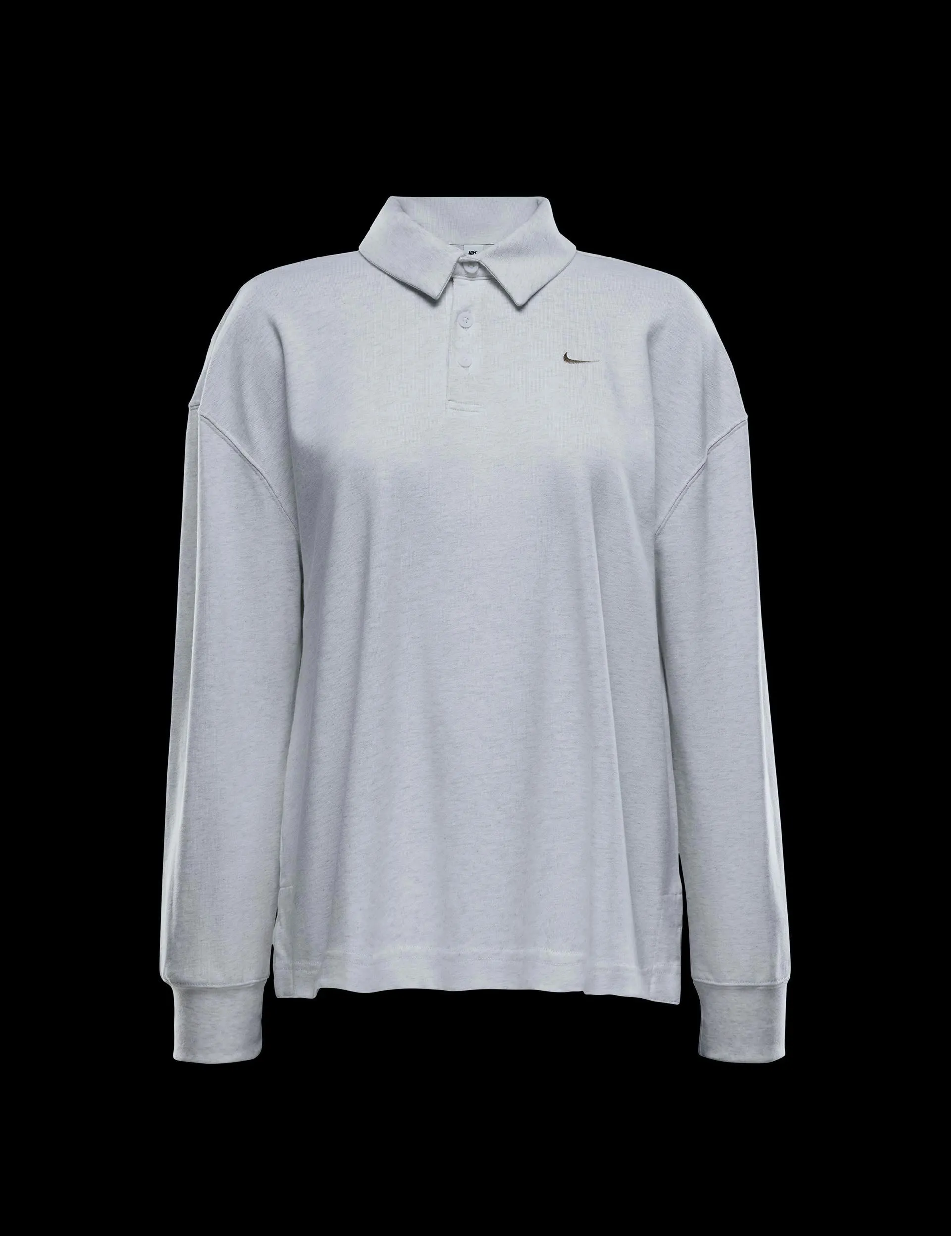 Sportswear Essential Oversized Long-Sleeve Polo - Birch Heather/Light Orewood Brown