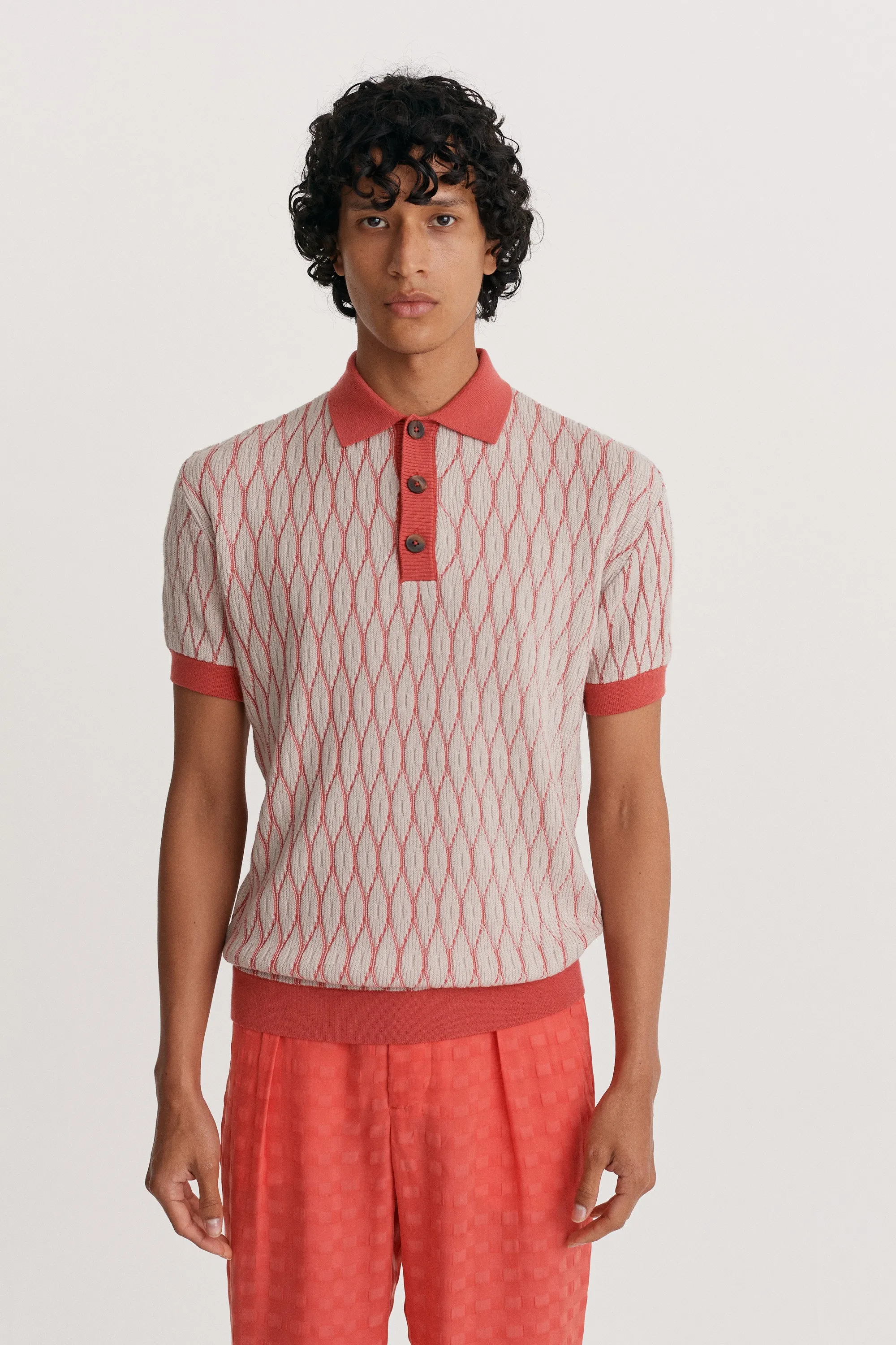 Textured Pattern Polo