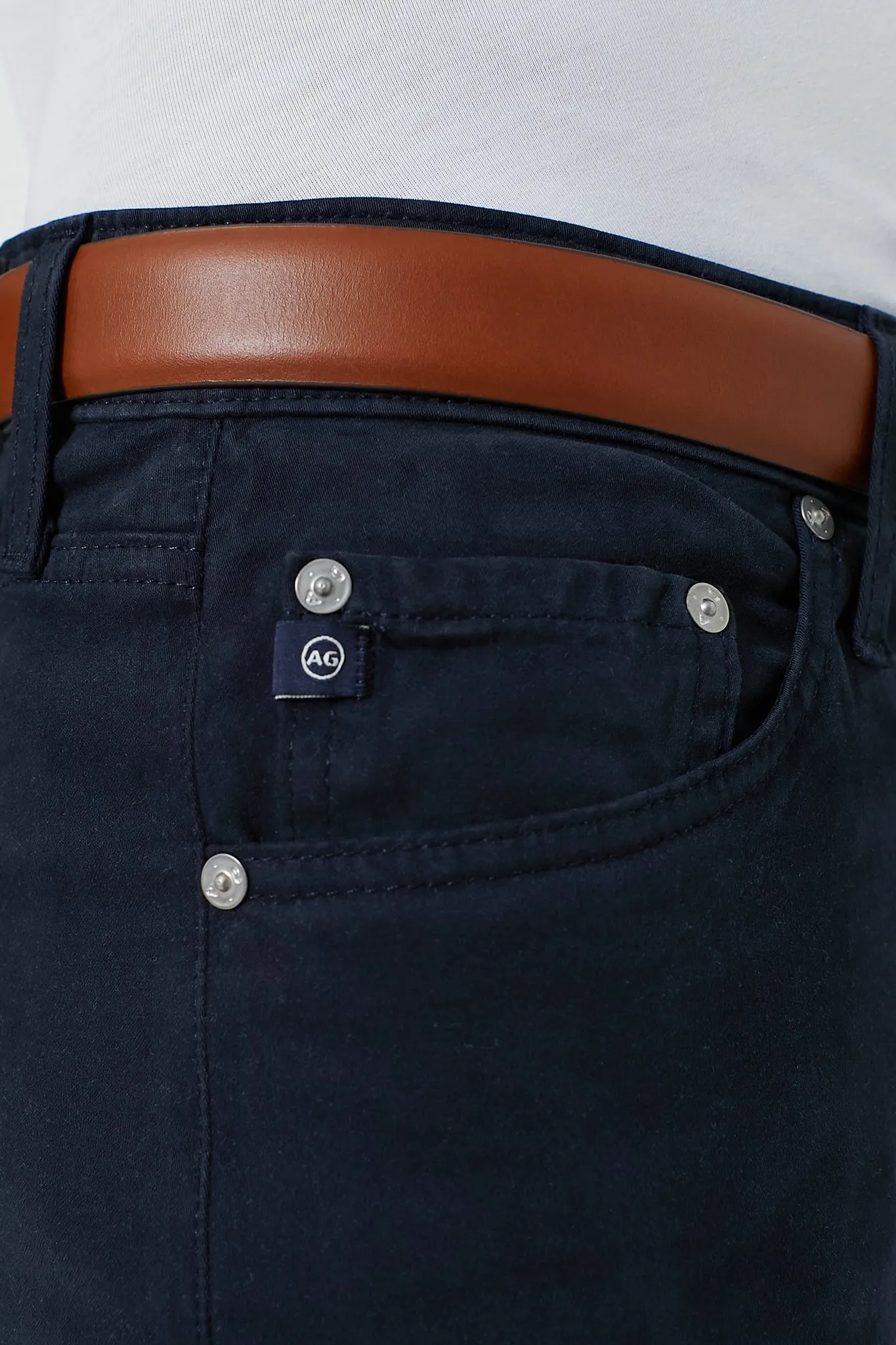 The Graduate in New Navy Sueded Twill (34" Inseam)