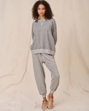 The Great - The Slouch Sweatshirt In Varsity Grey