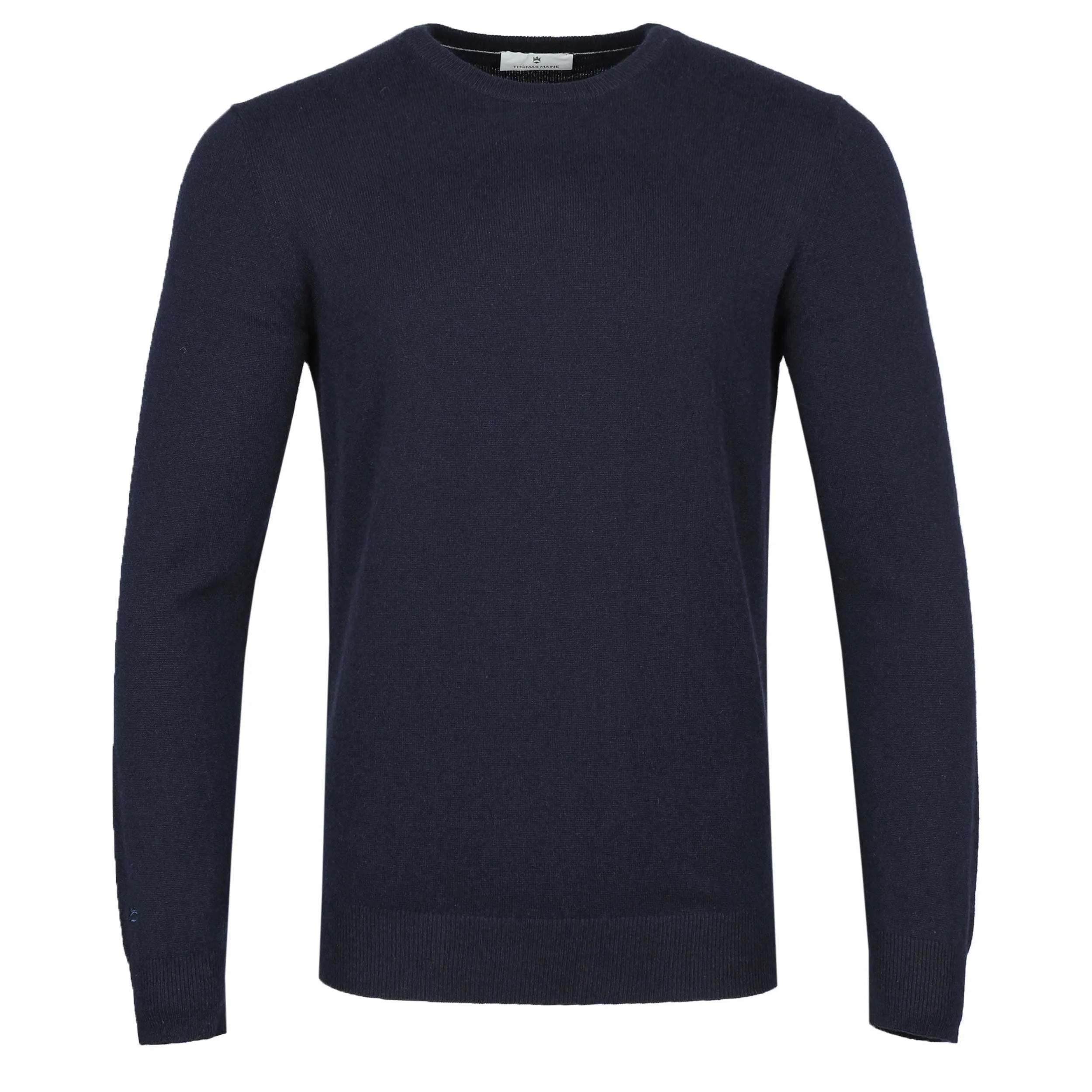 Thomas Maine Crew Neck Cashmere Knitwear in Navy