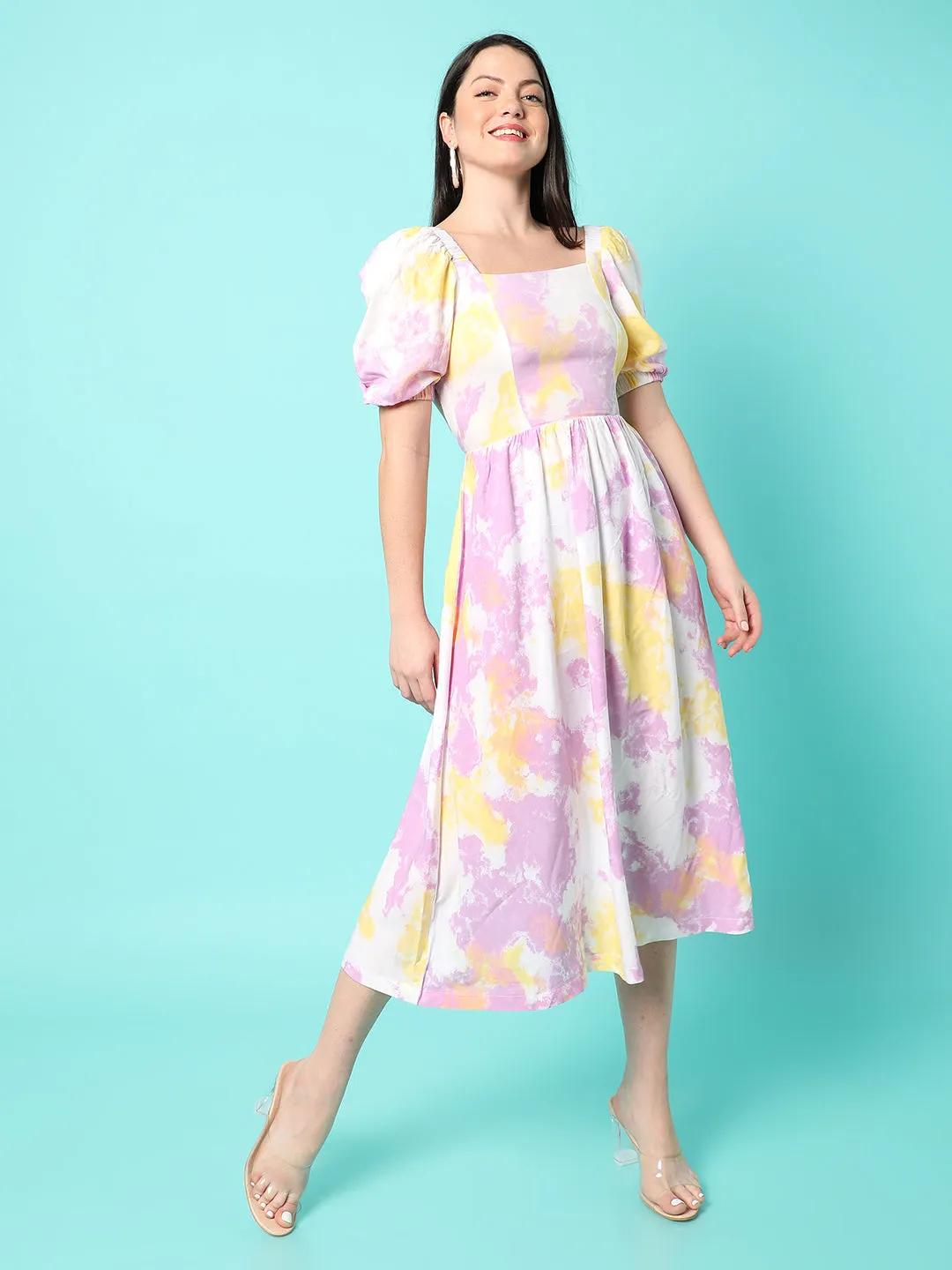 Tie-Dye Stylish Midi Dress