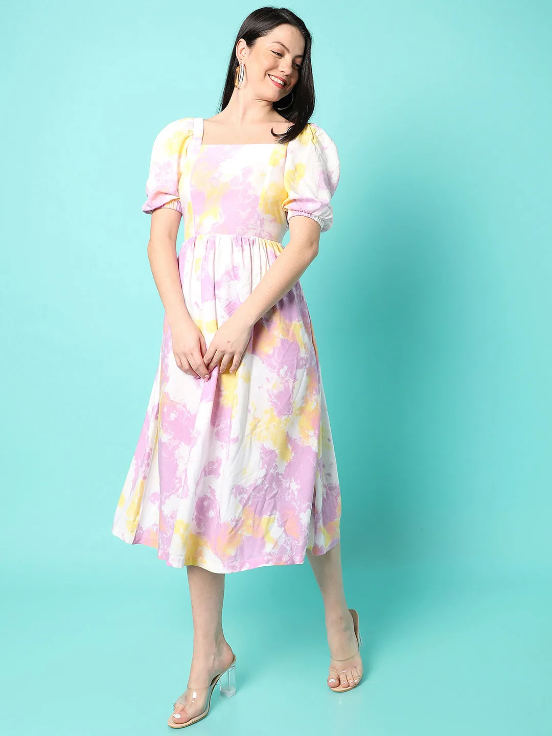 Tie-Dye Stylish Midi Dress