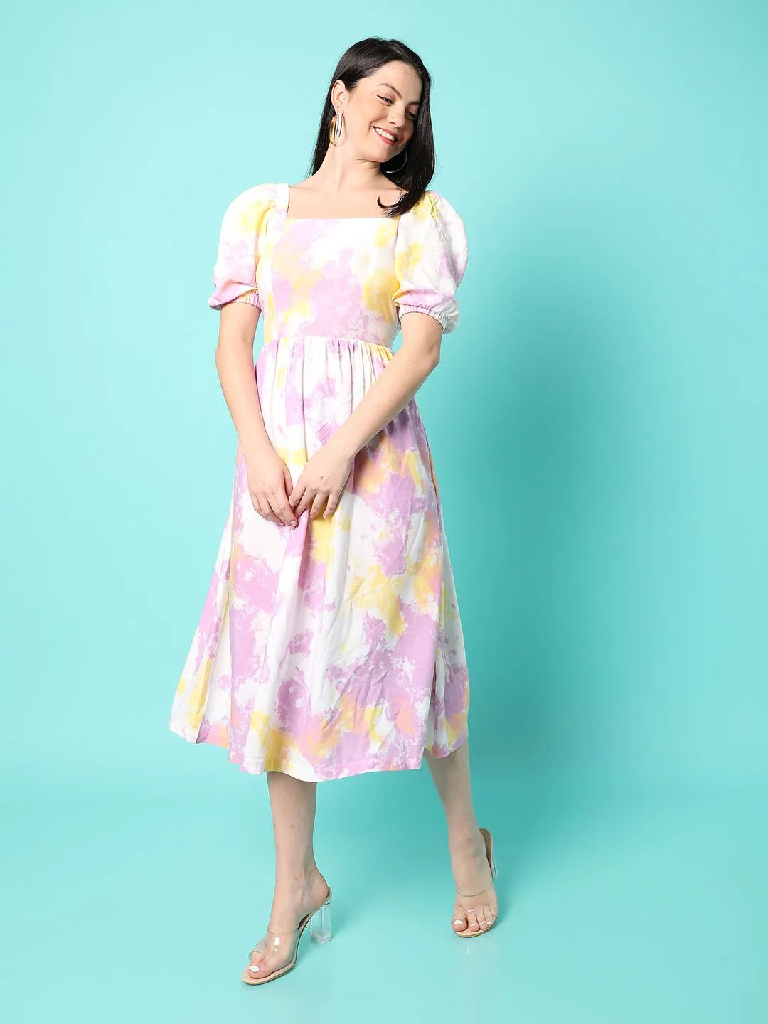 Tie-Dye Stylish Midi Dress