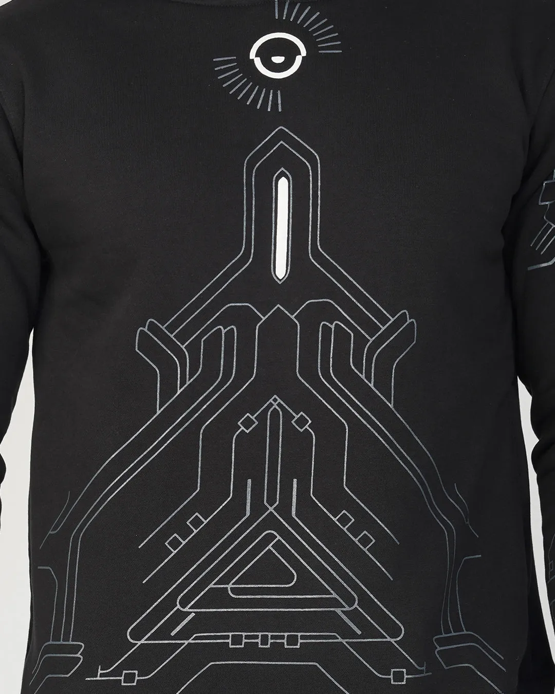 Titan Black 3D Puff Printed Relaxed Fit Hoodie