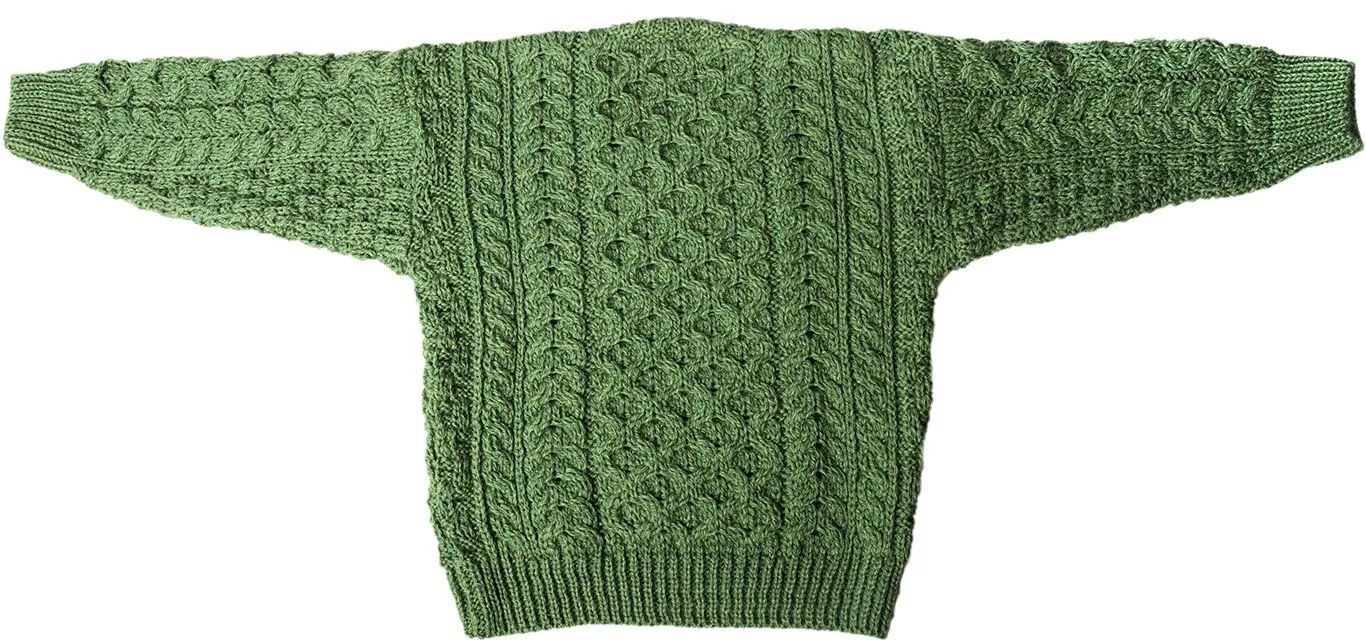 Traditional Children's Aran Sweater with Crew Neck