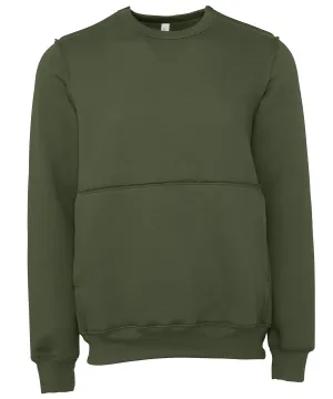 Unisex raw-seam crew pullover | Military Green